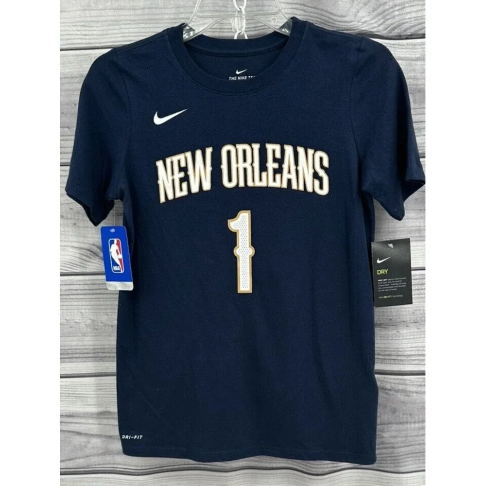 THE NIKE TEE NBA NEW ORLEANS PELICANS ZION WILLIAMSON T SHIRT Youth Boy Medium